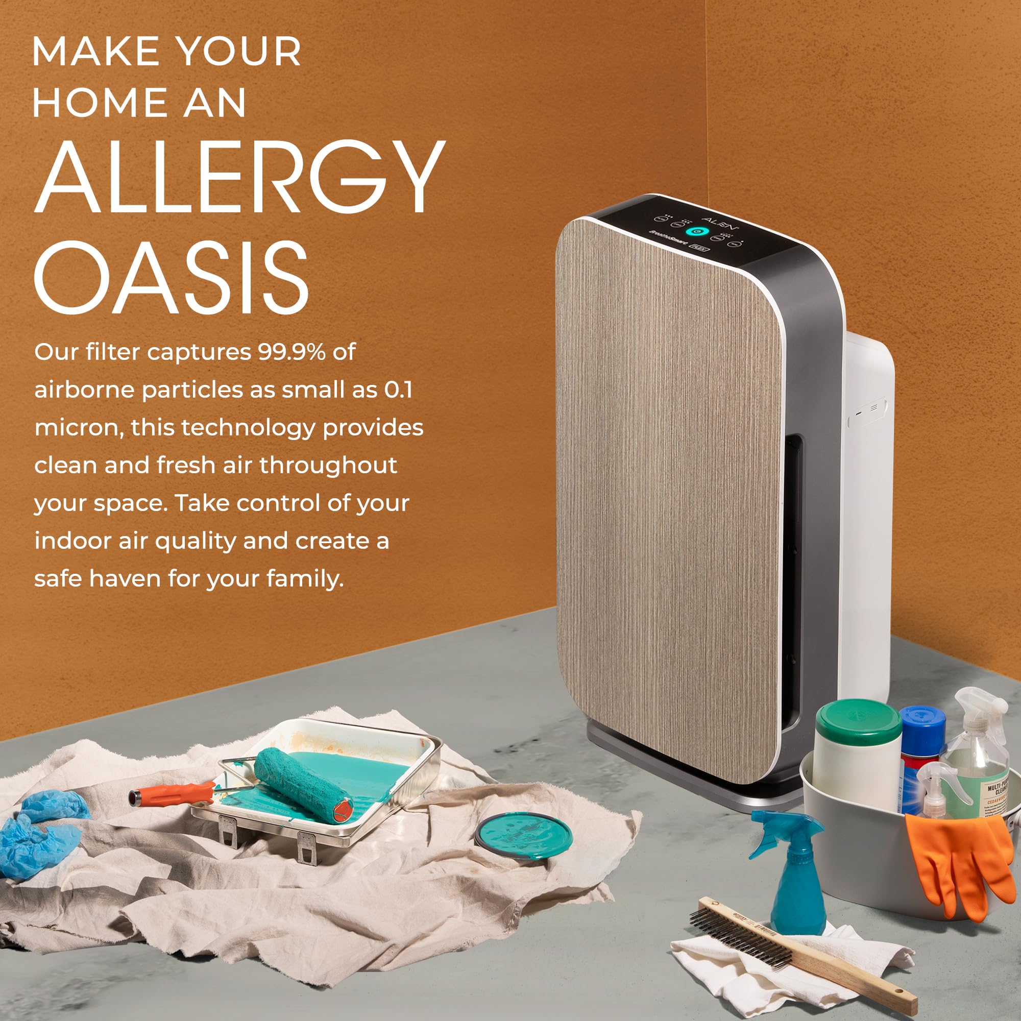 Alen Air Purifier BreatheSmart Flex HEPA with Fresh Filter + Carbon | 1400 Sq. Ft | Perfect for Bedrooms & Home Offices - Captures Allergens, Dust, & Mold + Household Odors & Smoke - White