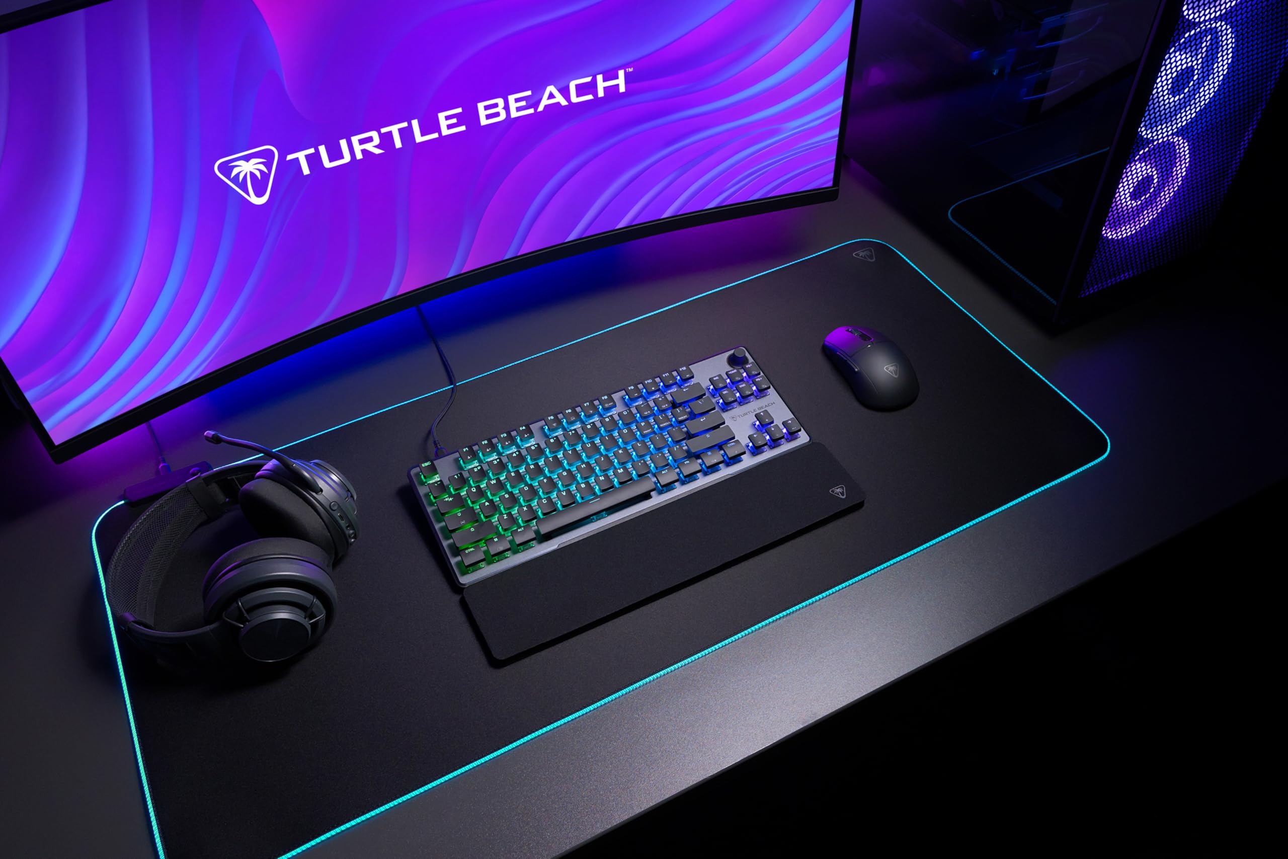 Turtle Beach Vulcan II TKL Pro - Magnetisch-mechanische RGB-Gaming-Tastatur, Analoge Halleffekt-Schalter, Medientasten, Handballenauflage, Aluminium-Abdeckplatte 9
