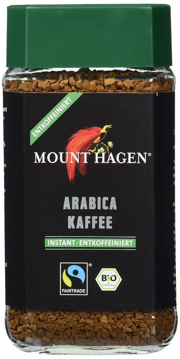 Mount Hagen BioArabica Instant entkoffeiniert FairTrade, 2er Pack (2 x