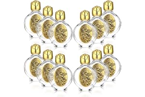 Sunnychicc 12 Pcs Catholic Holy Water Bottles 0.5 Floz Embossed Glass Holy Water Bottle with Toned Cap and Toned Depiction Communion Gifts for Family Church(Gold,Saint Michael the Archangel)