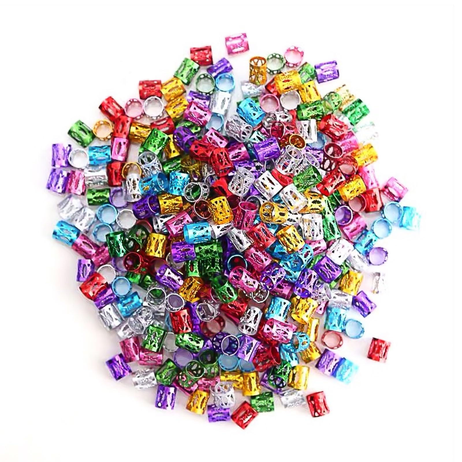 SKHAOVS 200 Pieces Hair Braid Rings, Dreadlocks Jewelry, Adjustable Dreadlocks Beads, Braiding Hair Decor (colorful)