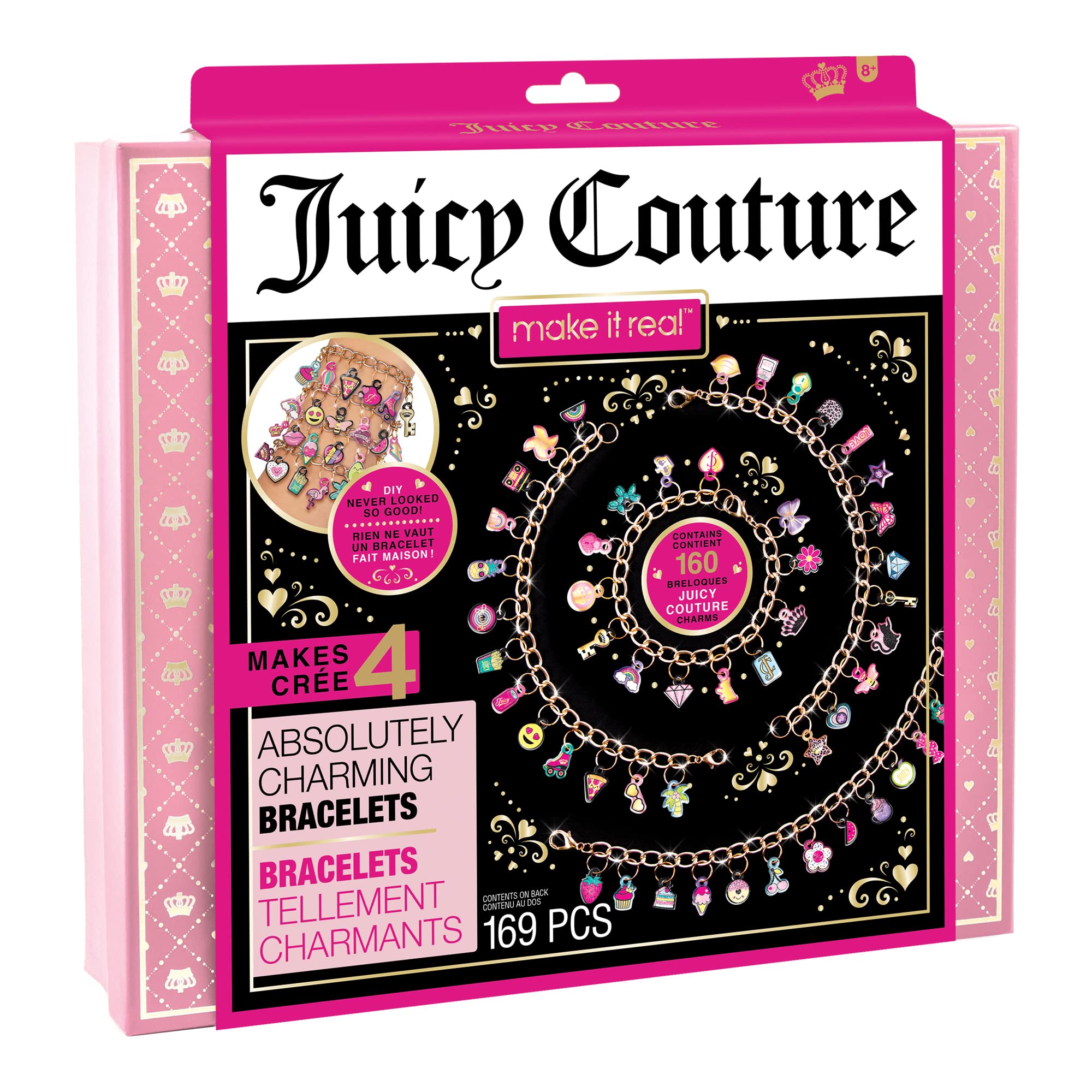 Make It Real Juicy Couture Charming Friendship Bracelet Making Kit - Kids DIY Jewellery Making Kit with Charm and Beads - Gifts for Girls