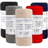 Trail maker 24 Pack Bulk Hypoallergenic Microfiber Fleece Blankets - 30x40 Fleece Throw Blankets in Bulk, 160 GSM Wholesale Throw Blankets for Fall Weddings, Homeless Donation for Warmth