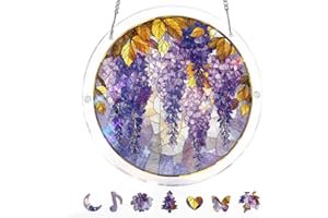 Kaayeewood Acrylic Puzzle for Adult, Colorful 18 Sun Catchers Window Hanging Panel SunCatchers 83 Pieces Puzzles Decor for Bi