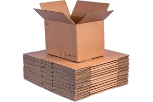 Alpacko Shipping Boxes, 11" x 6" x 6", Durable Cardboard Mailing Box with Fast Easy-Fold Assembly and Mailer Symbols for Smal