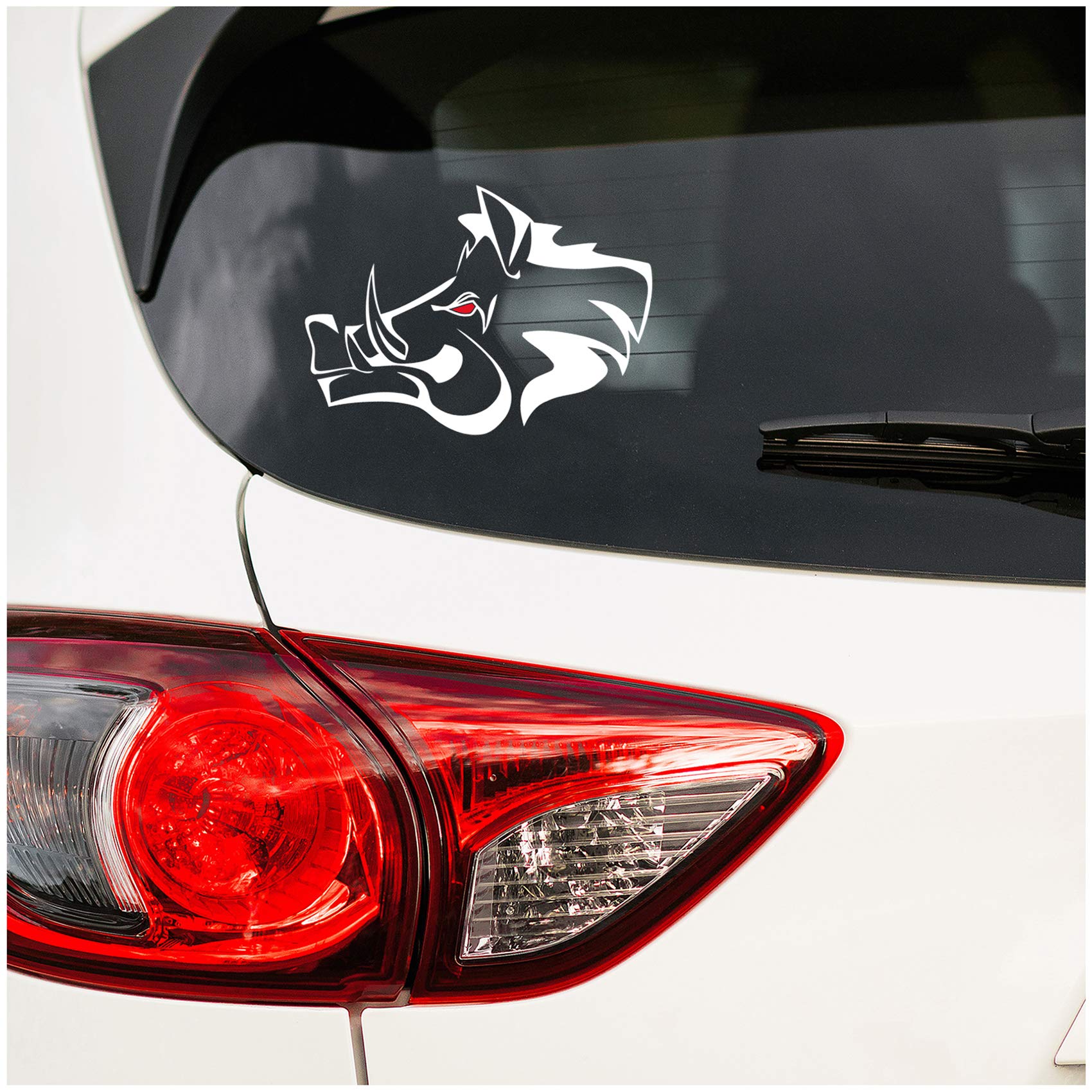 Wild Boar Sticker Film Decoration for Car Accessories Wedge Head Motif Wild Sow Boar Hunting Hunter Forest Hunting Car Sticker (White, Small K138)