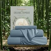 SONORO KATE 100% Organic Viscose Derived from Bamboo_,King Sheets,4PC | Cooling Sheets for Hot Sleepers, Breathable Soft &amp; Silky,Hotel Luxury Bedding Sheets,16" Deep Pocket,French Blue