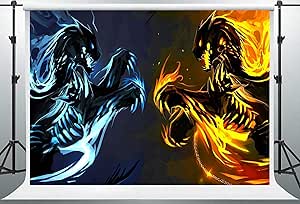 PHMOJEN Tapiz psicodélico de lucha de monstruos, franela 213 x 152 cm