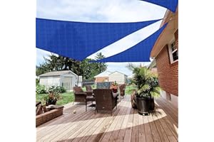 Patio Paradise 8' x 8' x 8' Sun Shade Sail Triangle Canopy Shade Cloth Fabric Sunlight Block Patio Pergola Cover HDPE Deck Awning for Outdoor Backyard Roof Shading, Blue