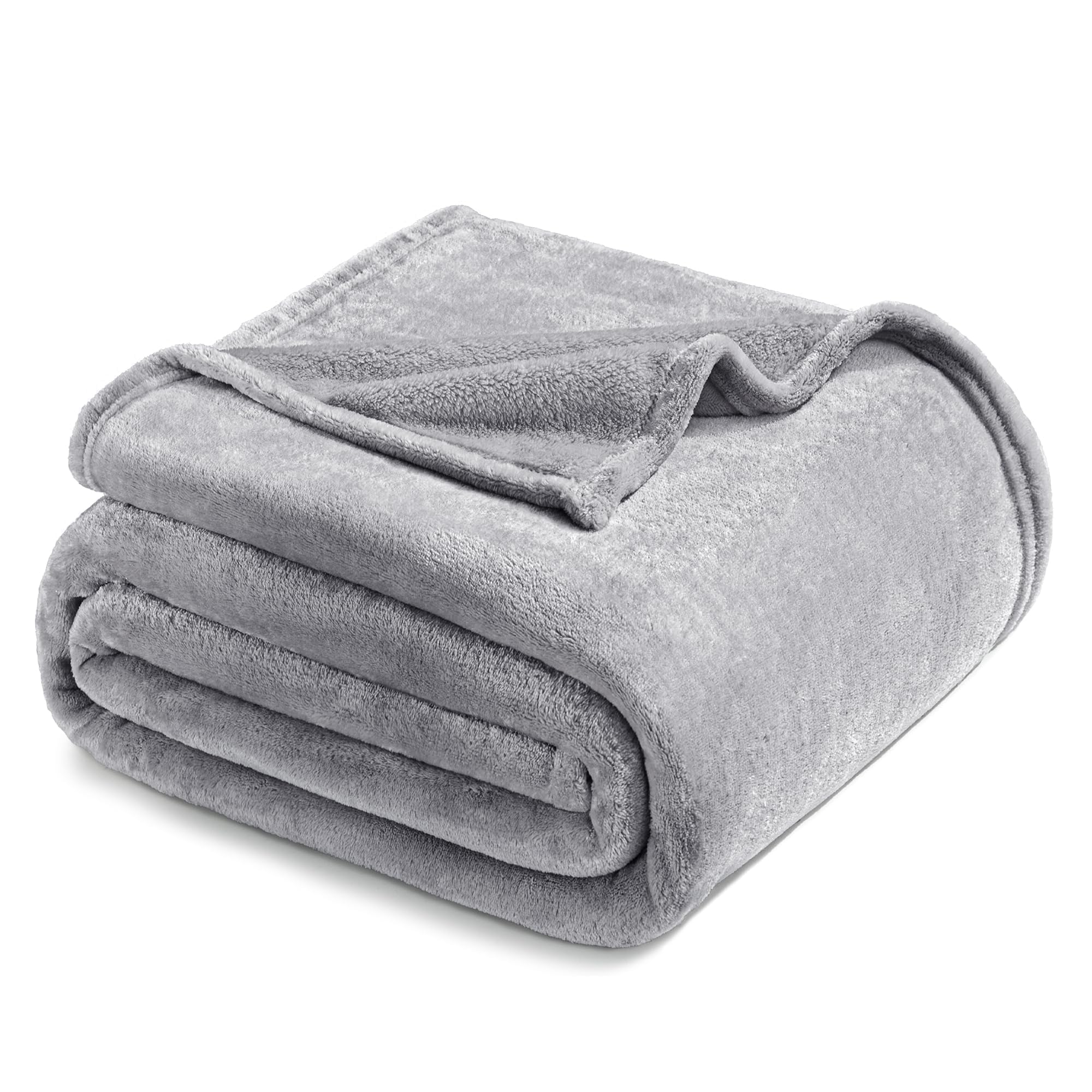 Exclusivo Mezcla Fleece Blanket Queen Size for Bed, Super Soft and Warm, All Season Use, Cozy, Plush, Lightweight, 230x230 CM, Light Grey