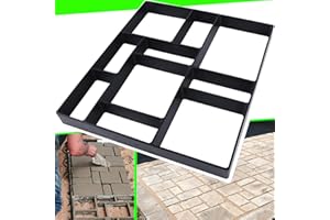 CJGQ 17.5"x15.5"x1.5" Walk Path Maker Reused Concrete Molds Pathmate Stone Molding Stepping Stone Paver Walk Way DIY Path Paving Garden Yard Patio Mold (10-Grid)