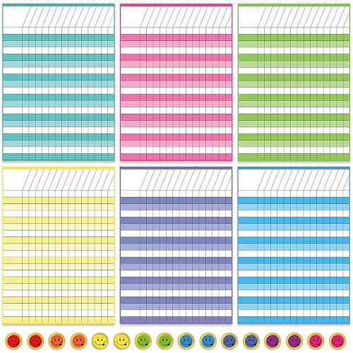 Outus 6 Pcs Reward Chart Laminated Dry Erase for Classroom | Incentive ...