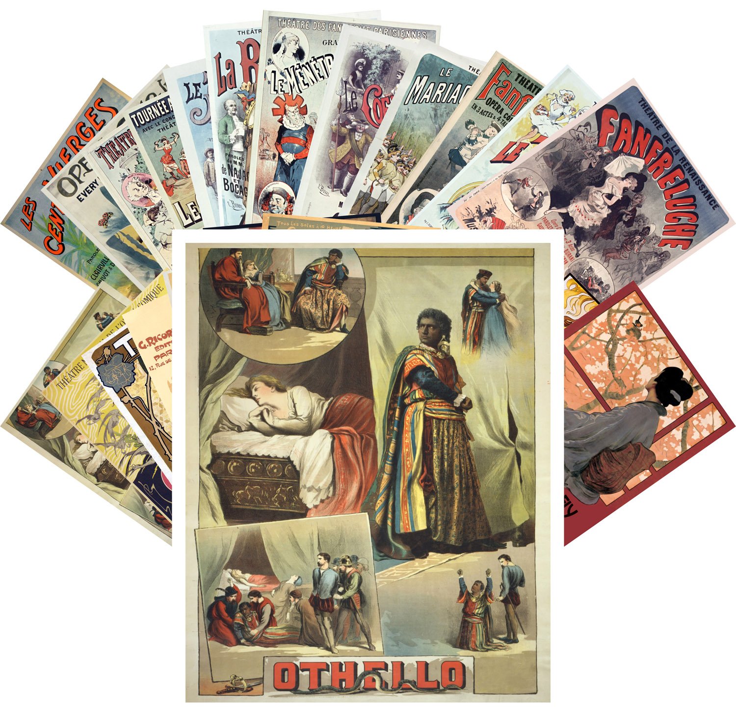 PIXILUV Vintage PostCards 24 pcs Opera and Theater Vintage Show Posters