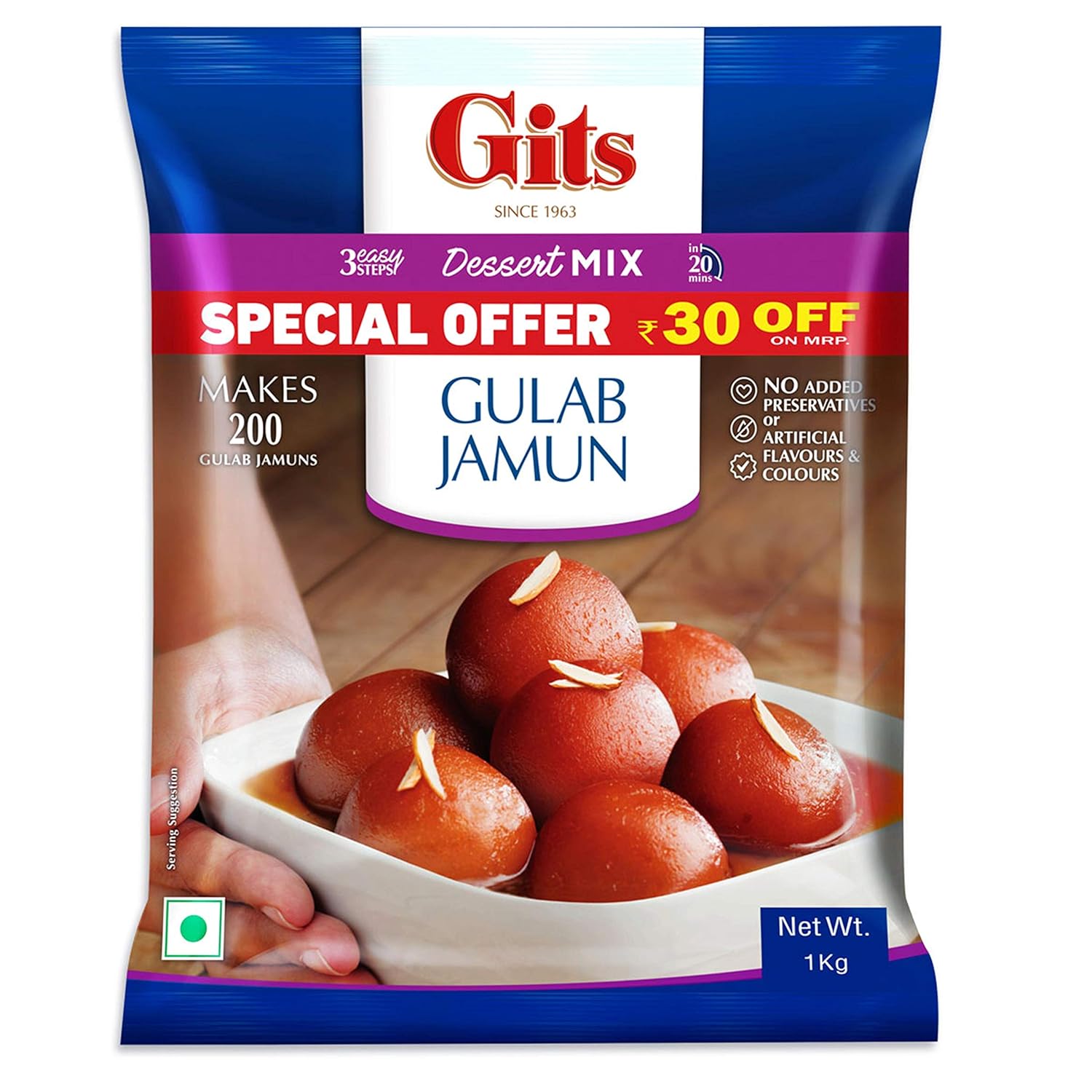 Gits Instant Gulab Jamun Dessert Mix 1kg Amazon In Grocery Gourmet Foods