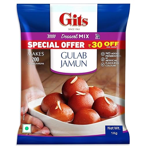 Gits Instant Gulab Jamun Dessert Mix, 1kg