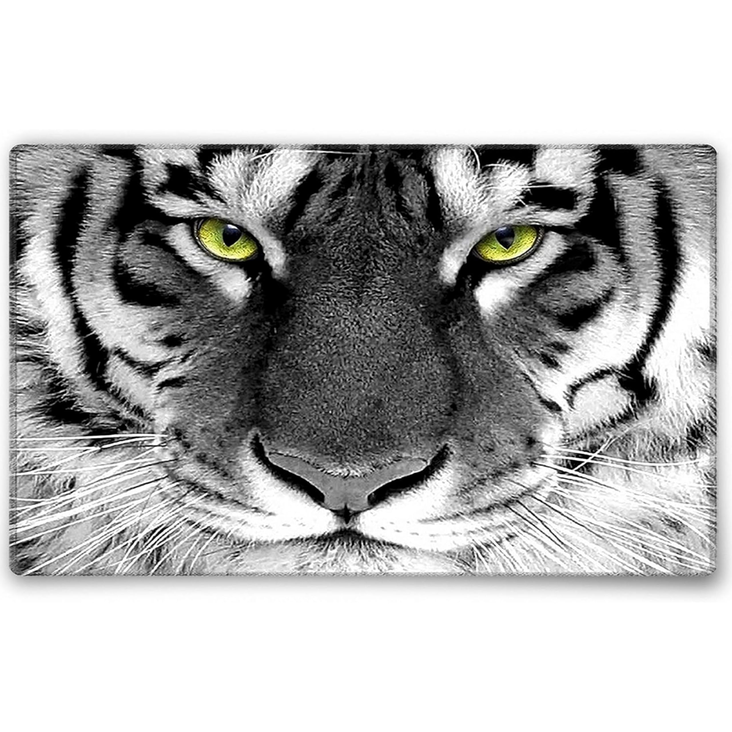 Silent Monsters Mouse Mat Size M 14 x 10 inches / 36 x 25 cm, Tiger, Stitched Edges, washable & rollable Mouse Pad, Gaming Home Office Mousemat, Mousepad non-slip & quiet, Desk Mat