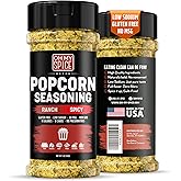 Popcorn Seasoning Spicy Ranch Seasoning Powder Mix - Gluten Free & Low Sodium Popcorn Flavoring Seasonings Dry Hot Ranch Powder Flavor. Healthy Spices Pop Corn Toppings. Pop Corn Salt Seasonings. 5oz