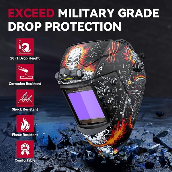 ARCCAPTAIN 3.94″ X 3.66″ AUTO DARKENING WELDING HELMET, SOLAR POWERED TRUE COLOR WELDING HOOD, 1/1/1/1 TOP OPTICAL CLARITY WELDER HELMET, 4 ARC SENSOR WIDE SHADE 4/5-9/9-13 FOR STICK MIG TIG CUT