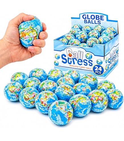 Amazon.com: 24 Pack - Globe Mini Soft Foam Earth Squeeze Balls