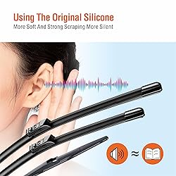 WOWIPER Silicone Windshield Wiper Blades with Rear