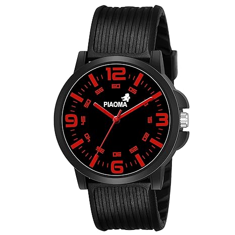 Analogue Black Dial Day and Date Mens Boys Watch - P011