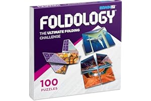 FOLDOLOGY - The Origami Puzzle Game! Brain Teasers for Tweens, Teens & Adults | Stocking Stuffer, Gift for Ages 10+, Travel Game, Hands-On STEM Toy | Fold the Paper, Complete the Picture | 100 Puzzles