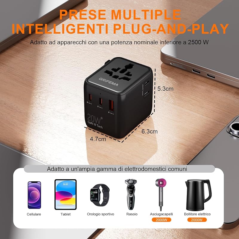 Adattatore universale da viaggio 5 in 1 20W PD — foto 8 di 8