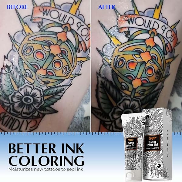 TATTOO AFTERCARE SOOTHING GEL, MOISTURIZER FOR FRESH TATTOO COOLING RELIEF SOOTHING TATTOO CARE WITH ALOE ALMOND REDUCE IRRITATION TATTOO HEALING CREAM