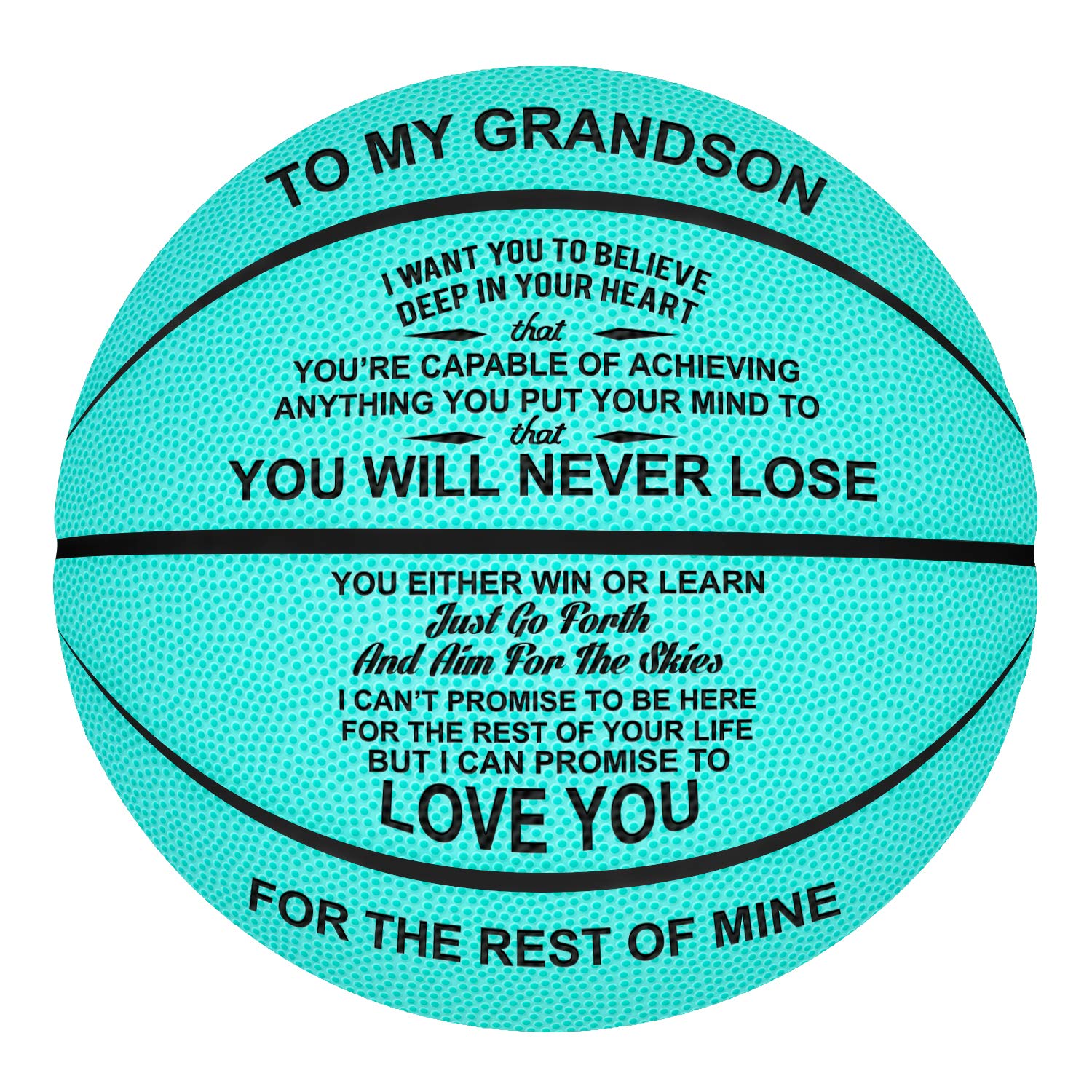 Kenon Customized Engraved Basketballs for Grandson, Personalized Indoor/Outdoor Game Leather Basketball, Best Gift for Grandson (To My Grandson)