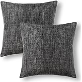 Jeanerlor Pack of 2 Decor Burlap Natural Style Lined Linen 18x18 inch Throw Pillow Cases Cushion Cover for Living Room/Christmas,(Dark Grey)