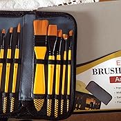 Set De 18 Pinceles Profesionales Para óleo Y Acrílico - Mangos Largos, Cerdas Naturales, Estuche De Lona Enrollable, Ideal Para Artistas