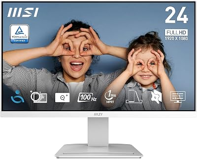 MSI PRO MP2412W 23.8" FHD Monitor 100Hz Eyecare VESA HDMI DP Built-in Speakers