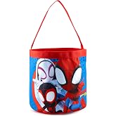 Fast Forward Marvel Spidey and His Amazing Friends Tote Bag for Kids | Collapsible Halloween Trick or Treat Bag, Candy Tote, and Reusable Easter Basket | Ages 3+
