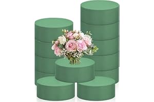 GDDOCHN 24 PCS Round Floral Foam Blocks,Green Wet Foam Block,Dry Floral Foam,Wet Florist Block Flower Arrangement Supplies for Wedding Aisle Flowers,Arty Decoration,Party
