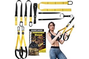 PEMEME Home Resistance Training Kit | Full-Body Workout with Suspension Trainer Straps, Door Anchor, Handles, and Carrying Bag | Complete Home Gym Equipment