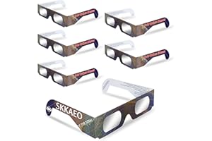 SKKAEO Solar Eclipse Glasses Approved (6 pack) - CE and ISO 12312-2:2015(E) Standards Optical Quality Safe for Direct Sun Viewing for Solar Eclipse