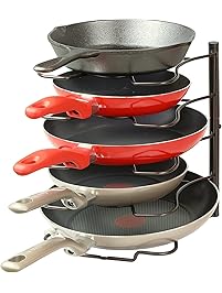 SimpleHoueware Expandable Stackable Kitchen Cabinet and Counter Shelf Organizer, Silver