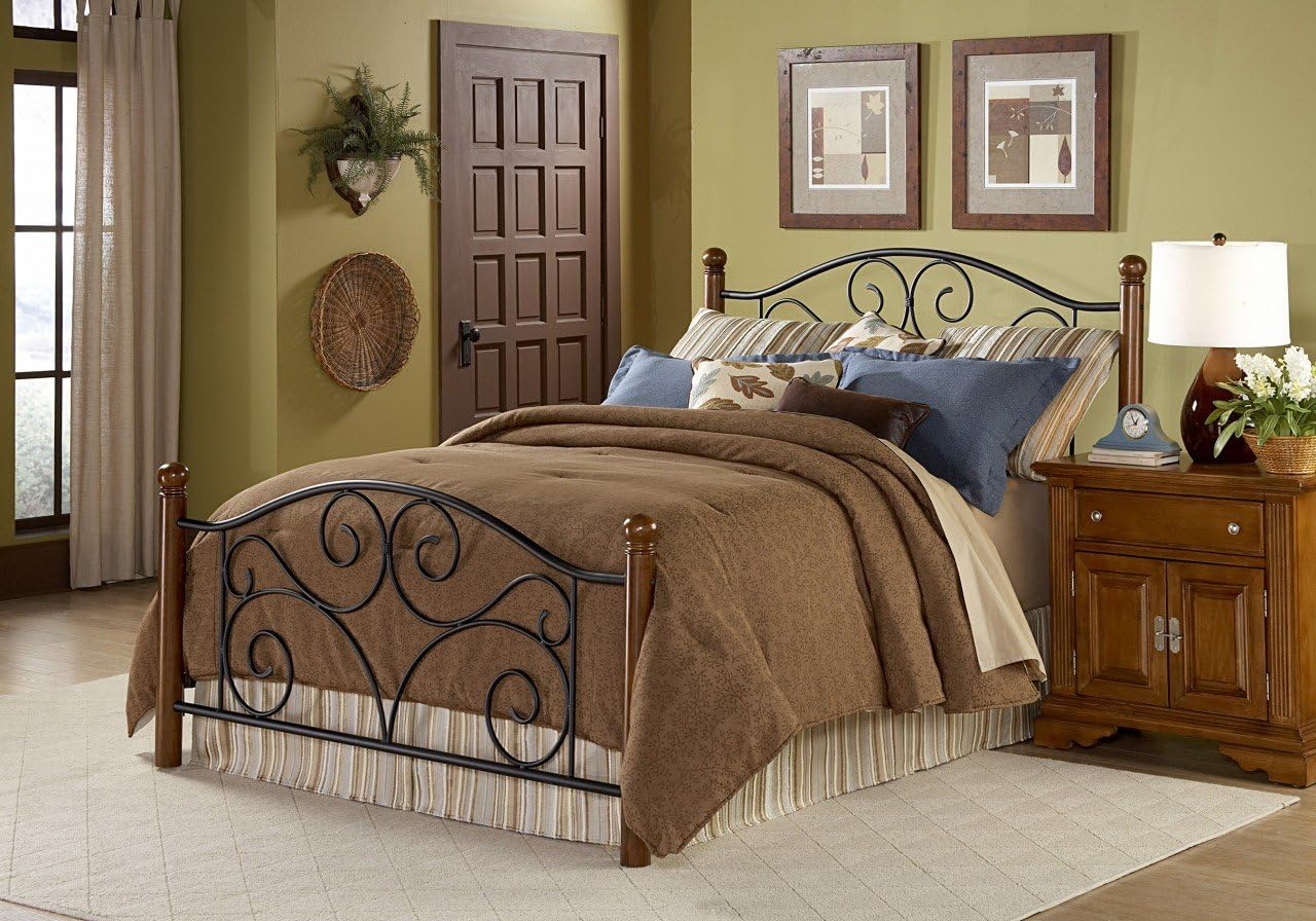 Leggett And Platt Doral Matte Black Walnut Bed Bed Size=Full