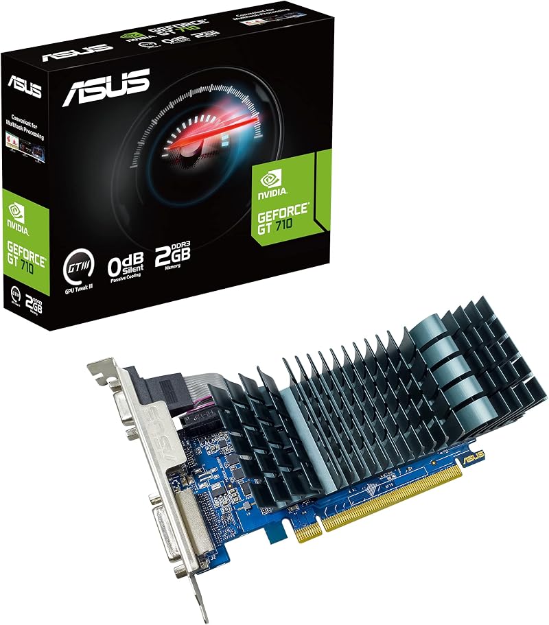 ASUS NVIDIA GeForce GT 710 Graphics Card PCIe 2.0 2GB DDR3 Passive Cooling