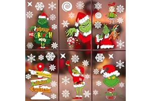 I-BEEBOO Christmas Window Clings Decorations for Glass Windows Winter Stickers Snowflakes Christmas Decorations Christmas Window Stickers for Holiday Window Clings Winter Decorations 10 Sheet