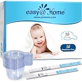 easy@Home Ovulation Predictor Kit, 50 LH Test Strips with 50 Urine Cups | Fertility Test Strips for Women (Width of 5mm), Designed for At-Home LH Monitoring, Daily Cycle Tracking