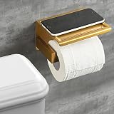 HITSLAM Brushed Gold Toilet Roll Holder with Phone Shelf SUS 304 view 7
