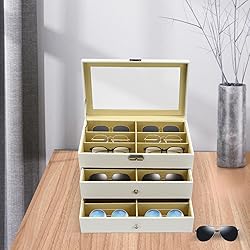 Eapmic 3 layer 18 Slots Eyeglass Sunglass Storage