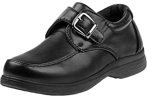 French Toast Boys Shoes - Kids Oxford School Uniform Loafer Church Dress Shoes Slip-On Faux-Leather (Toddler-Big Kid) (Black)