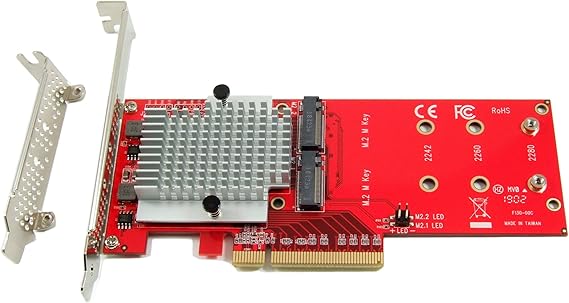 Ableconn PEXM2-130 PCIe adapter card for two M.2 SSDs in editing workflows