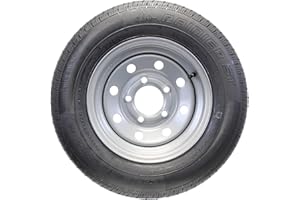 eCustomrim Trailer Tire On Rim ST145/R12 145/R12 Radial Load Range E 5 Lug Silver Modular Wheel - 6 Year Warranty w/Free Roadside