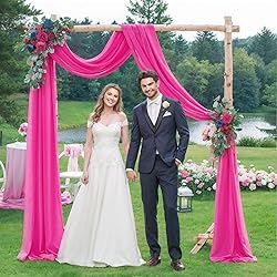 PARTISKY Wedding Arch Draping Fabric,2 Panels 18FT