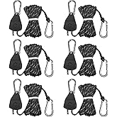 14ft Retractable Paracord Rope Tie Down Ratchet Strap Small Straps Mini Rope Cam Lock Tent Canopy Tie Down Adjustable Outdoor Windproof Tightener Tensioner Hanger Grow Light 6 Pack 1/8"