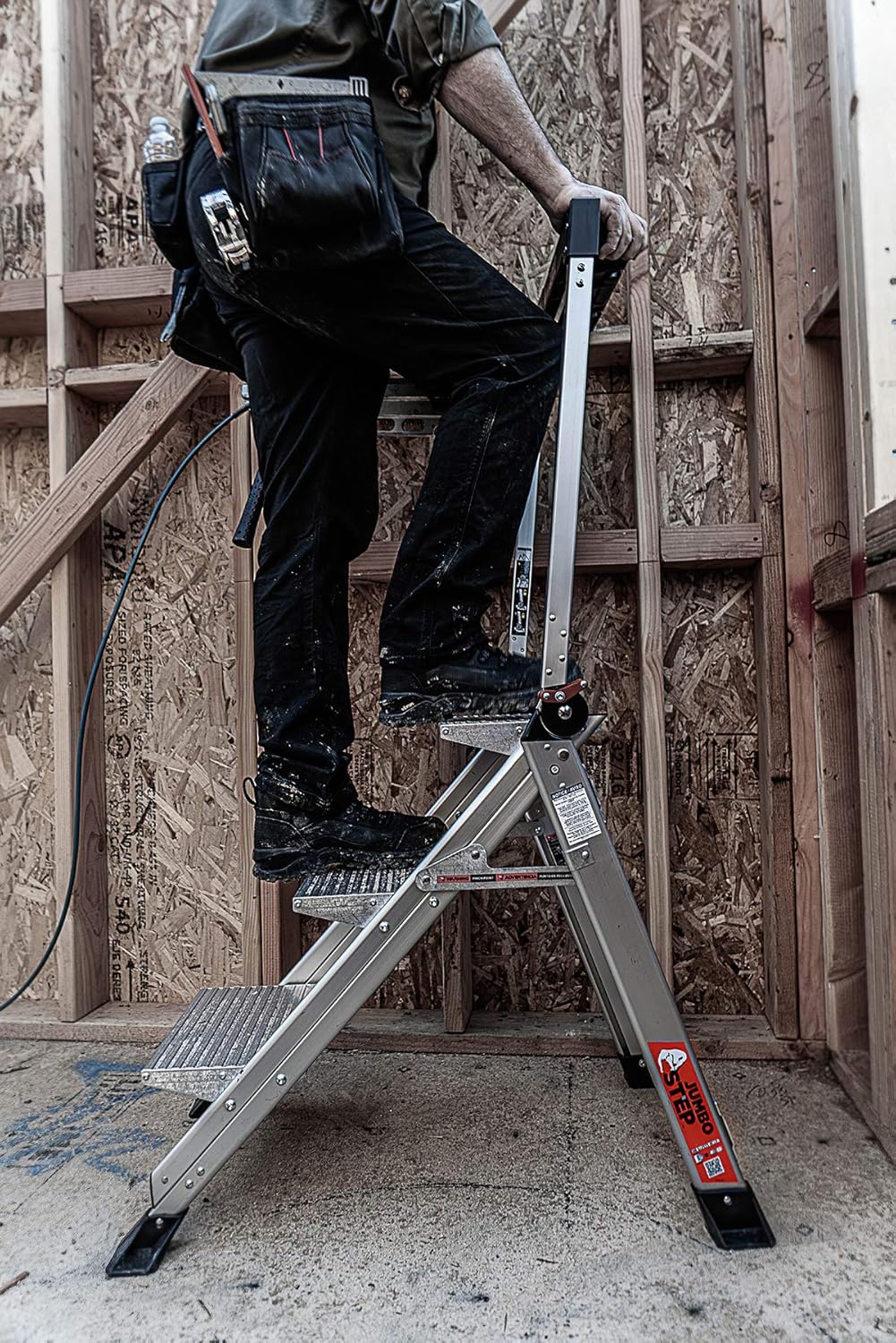 Little Giant Ladders, Jumbo Step, 3-Step, 2 Foot, Step Stool, Aluminum, Type 1AA, 375 lbs Weight Rating, (11903) - - 