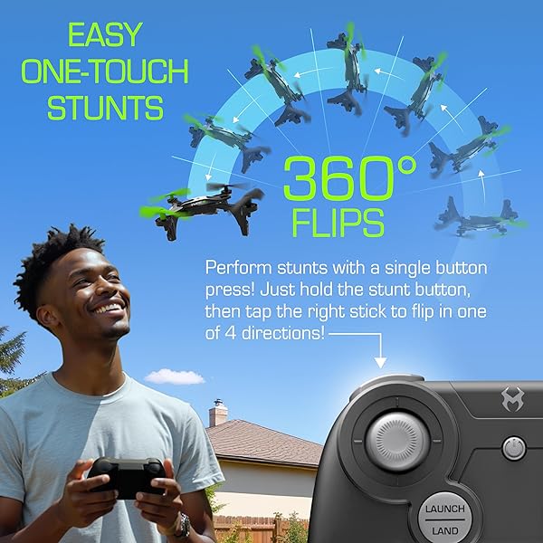 SKY VIPER TYPE-R RACING RC DRONE, SPEEDS OVER 30 MPH, 1-TOUCH STUNTS, RECHARGEABLE BATTERY